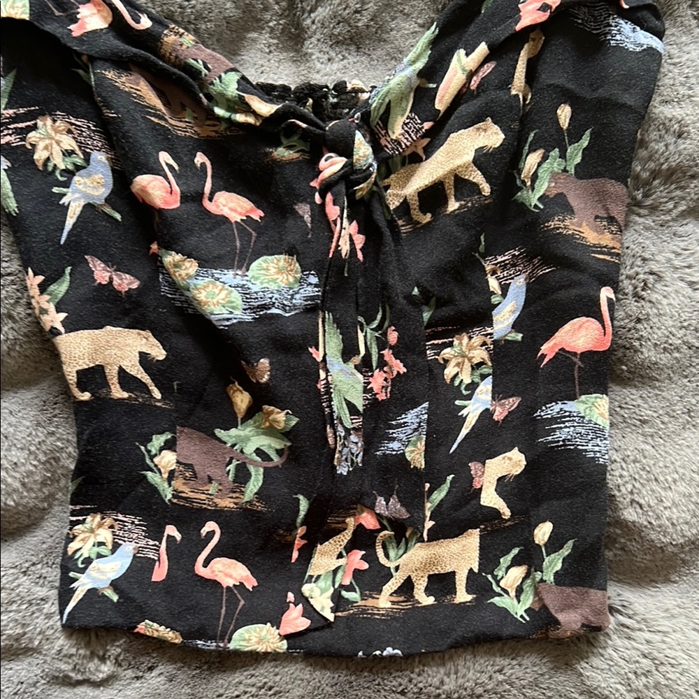 Reformation Lupe Top Animal Print - Picture 3 of 9
